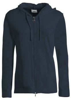 New Felpa Core Leggera Con Zip E Cappuccio Blu Donna Felpe & Maglieria