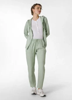 Outlet Felpa Core Leggera Con Zip E Cappuccio Verde Donna Felpe & Maglieria