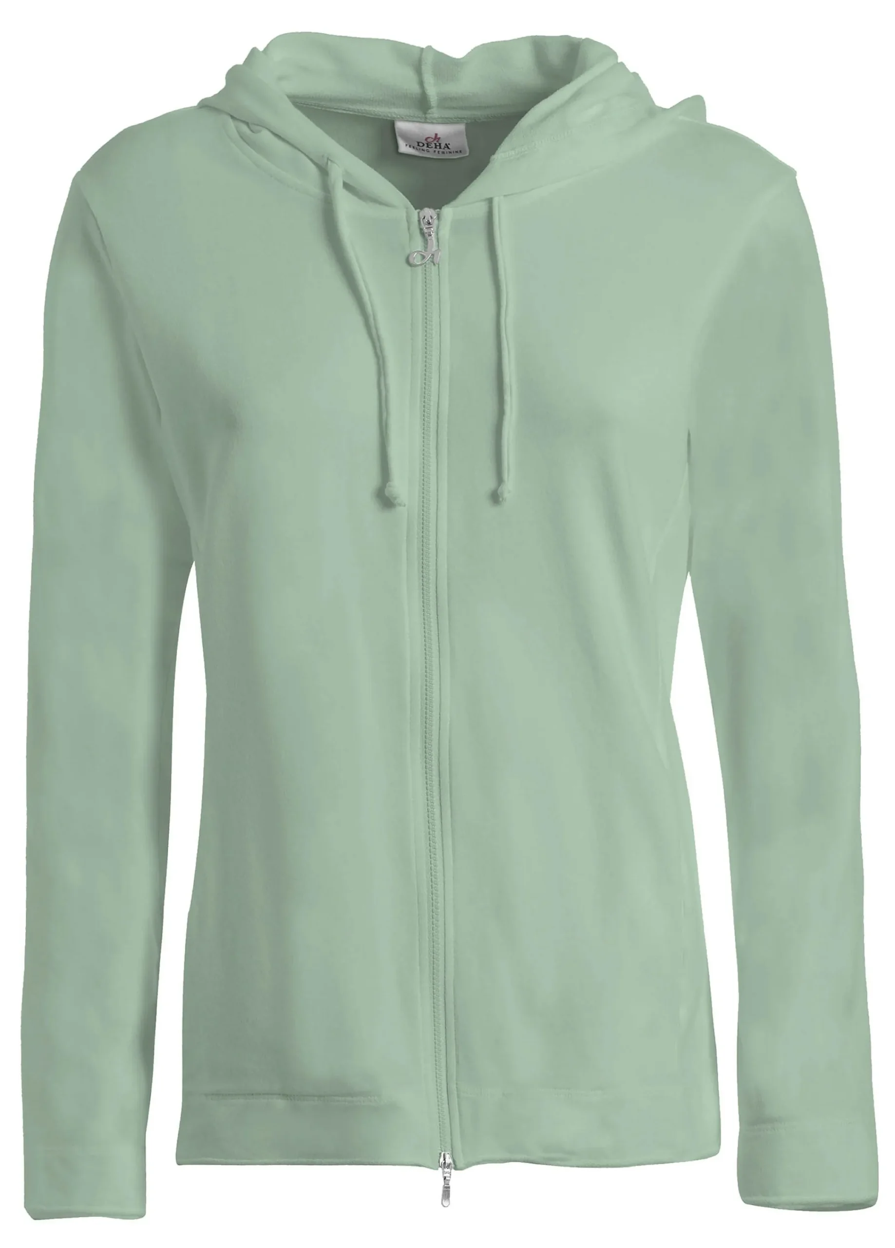 Outlet Felpa Core Leggera Con Zip E Cappuccio Verde Donna Felpe & Maglieria