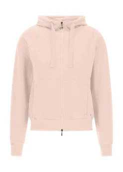 Outlet Felpa Core Leggera Con Zip E Cappuccio Rosa Donna Felpe & Maglieria