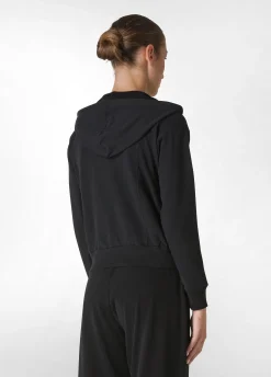 Sale Felpa Core Leggera Con Zip E Cappuccio Nero Donna Felpe & Maglieria