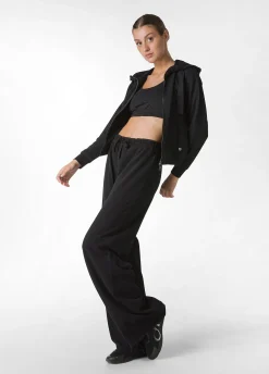 Sale Felpa Core Leggera Con Zip E Cappuccio Nero Donna Felpe & Maglieria