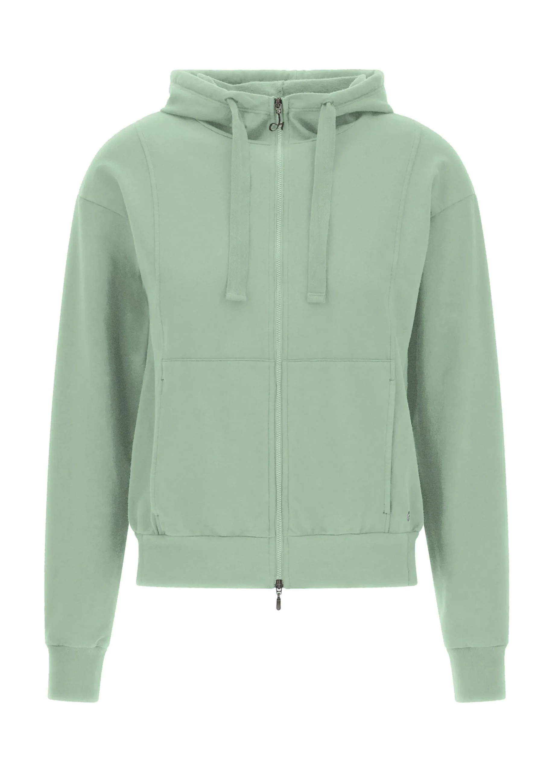 Cheap Felpa Core Leggera Con Zip E Cappuccio Verde Donna Felpe & Maglieria