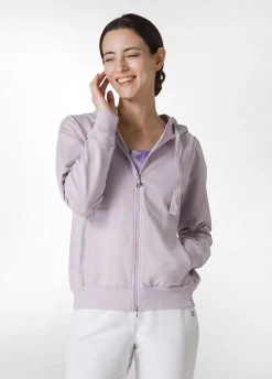 Flash Sale Felpa Core Leggera Con Zip E Cappuccio Viola Donna Felpe & Maglieria