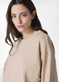 Outlet Felpa Fiammata Vintage Beige Donna Felpe & Maglieria