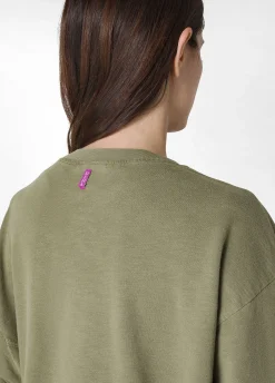 Shop Felpa Fiammata Vintage Verde Donna Felpe & Maglieria