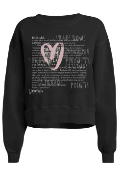 Sale Felpa Girocollo Comfy Con Grafica Nero Donna Felpe & Maglieria