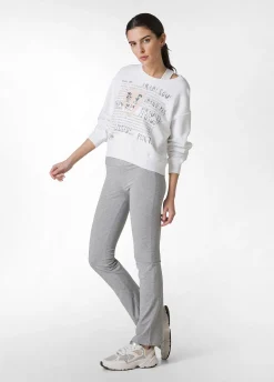 Fashion Felpa Girocollo Comfy Con Grafica Bianco Donna Felpe & Maglieria
