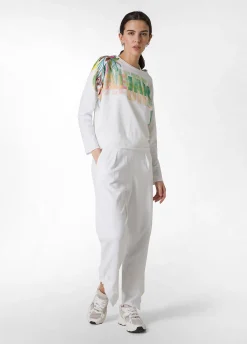 Best Felpa Girocollo Con Stampa Bianco Donna Felpe & Maglieria