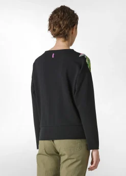 Online Felpa Girocollo Con Stampa Nero Donna Felpe & Maglieria
