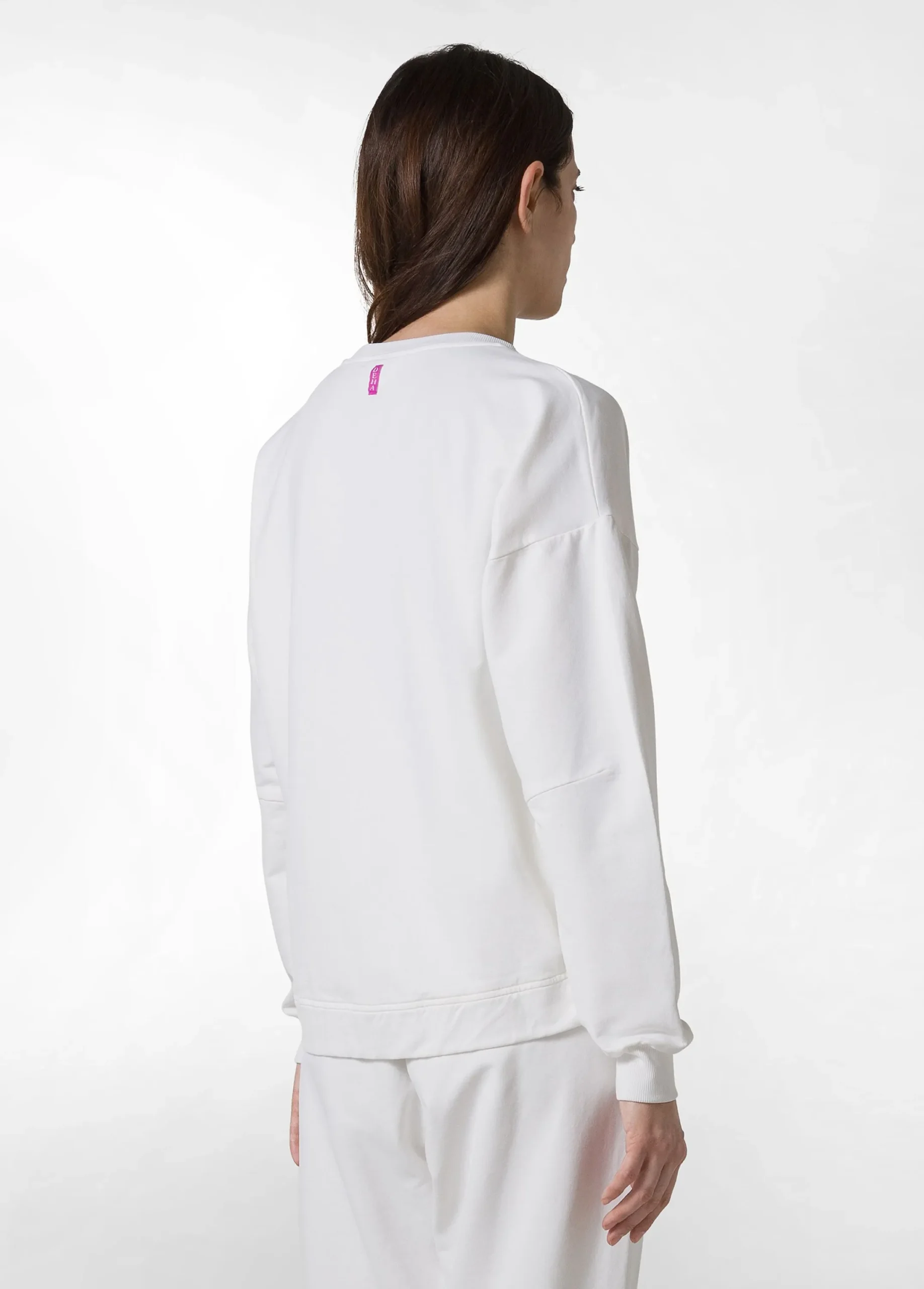 Cheap Felpa Girocollo Fondo Stondato Bianco Donna Felpe & Maglieria