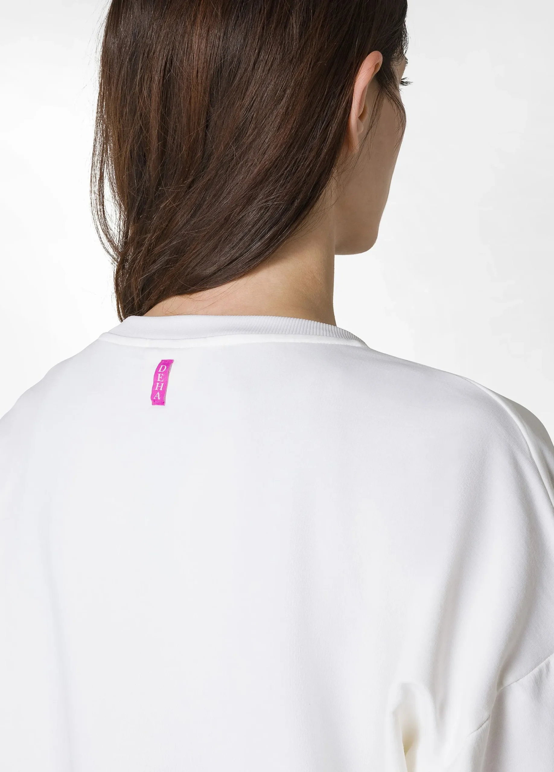 Cheap Felpa Girocollo Fondo Stondato Bianco Donna Felpe & Maglieria