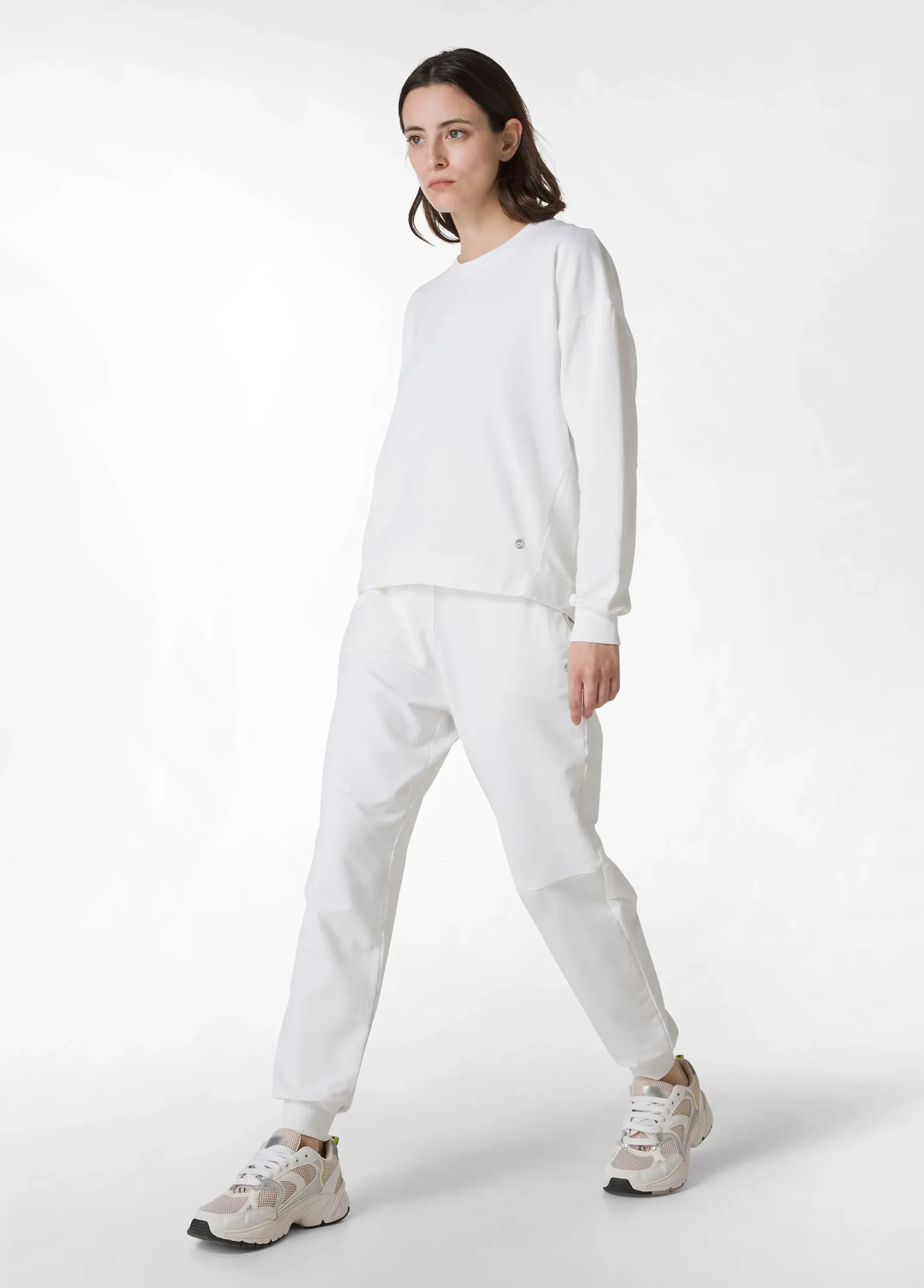 Cheap Felpa Girocollo Fondo Stondato Bianco Donna Felpe & Maglieria