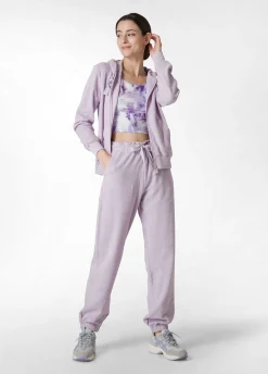 Discount Felpa In Spugna Zip E Cappuccio Viola Donna Felpe & Maglieria