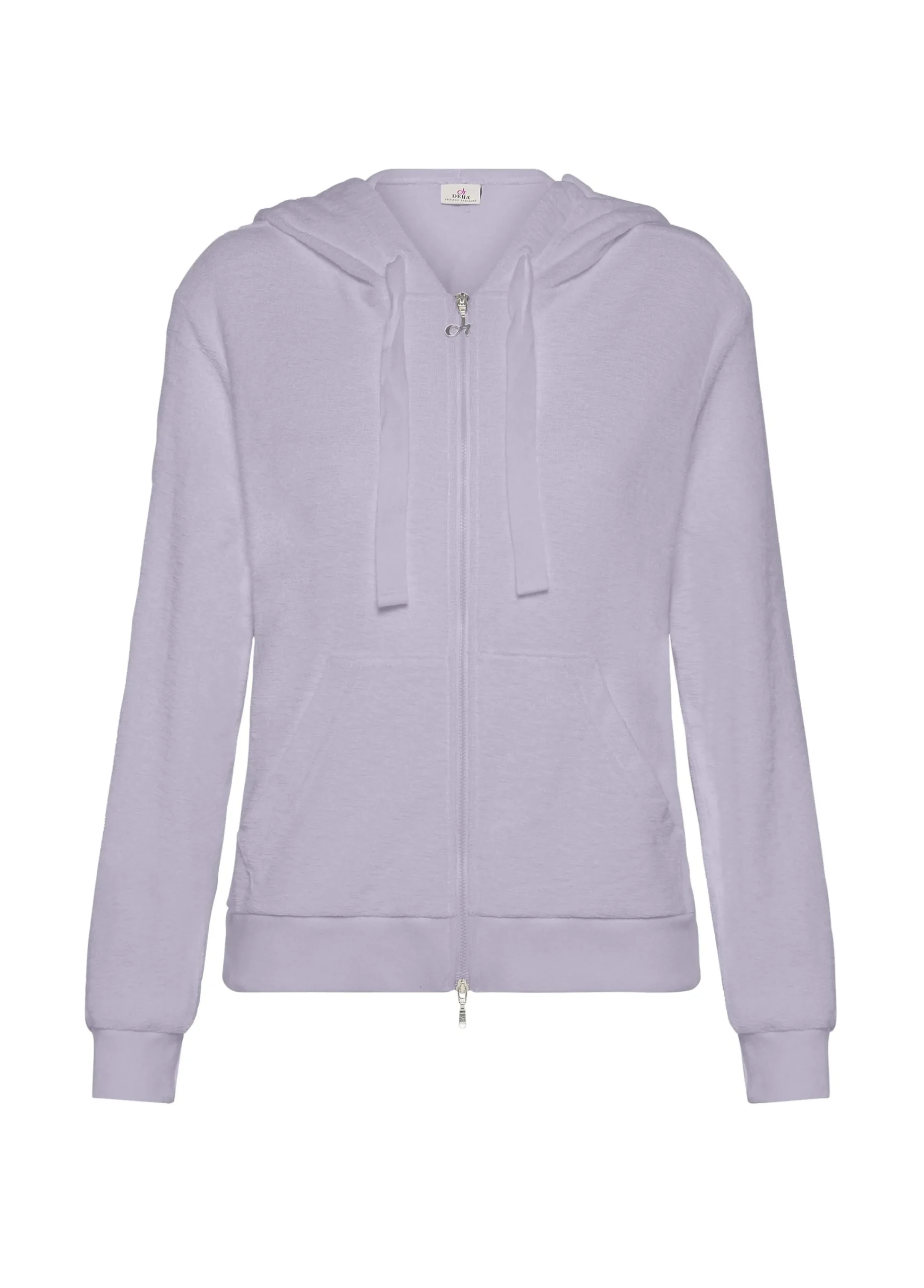 Discount Felpa In Spugna Zip E Cappuccio Viola Donna Felpe & Maglieria