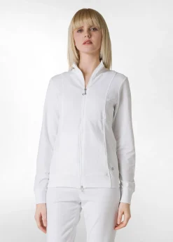 Clearance Felpa Leggera Core Con Zip Bianco Donna Felpe & Maglieria