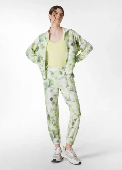 Cheap Felpa Leggera Misto Viscosa Stampata Con Zip Verde Donna Felpe & Maglieria