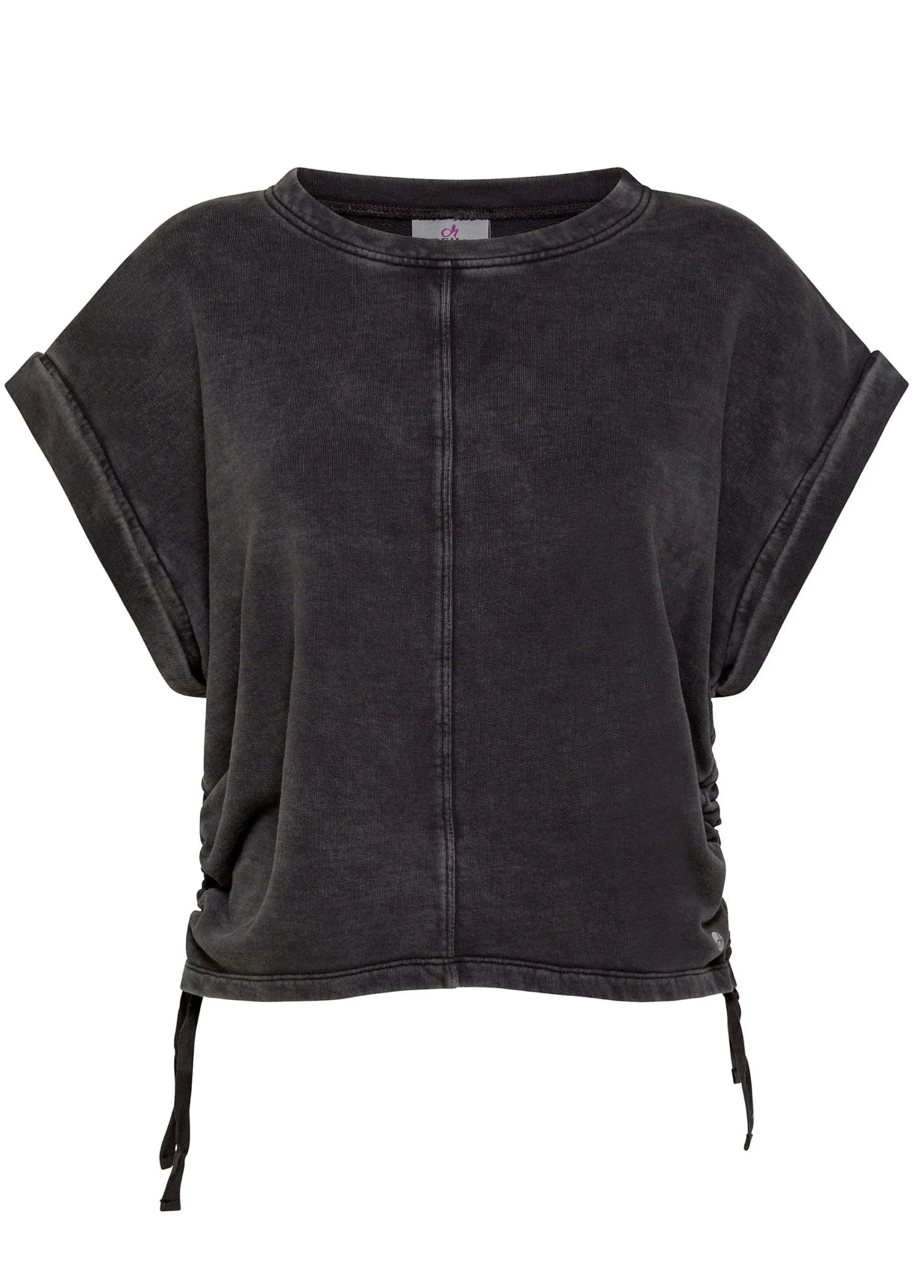 Cheap Felpa Maniche Corte Marmorizzata Nero Donna Felpe & Maglieria