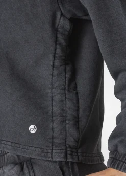 Discount Felpa Marmorizzata Cappuccio E Zip Nero Donna Felpe & Maglieria