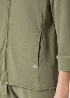 Hot Felpa Organica Zip E Cappuccio Effetto Vintage Ver Donna Felpe & Maglieria