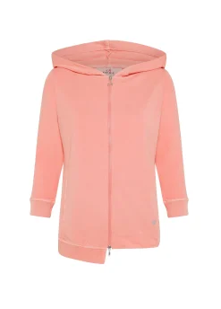 Shop Felpa Organica Zip E Cappuccio Effetto Vintage Ara Donna Felpe & Maglieria