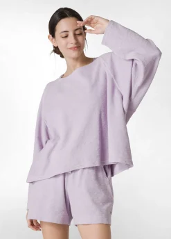 Flash Sale Felpa Over In Spugna Viola Donna Felpe & Maglieria