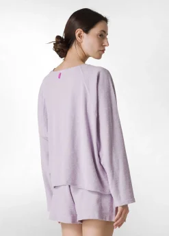 Flash Sale Felpa Over In Spugna Viola Donna Felpe & Maglieria