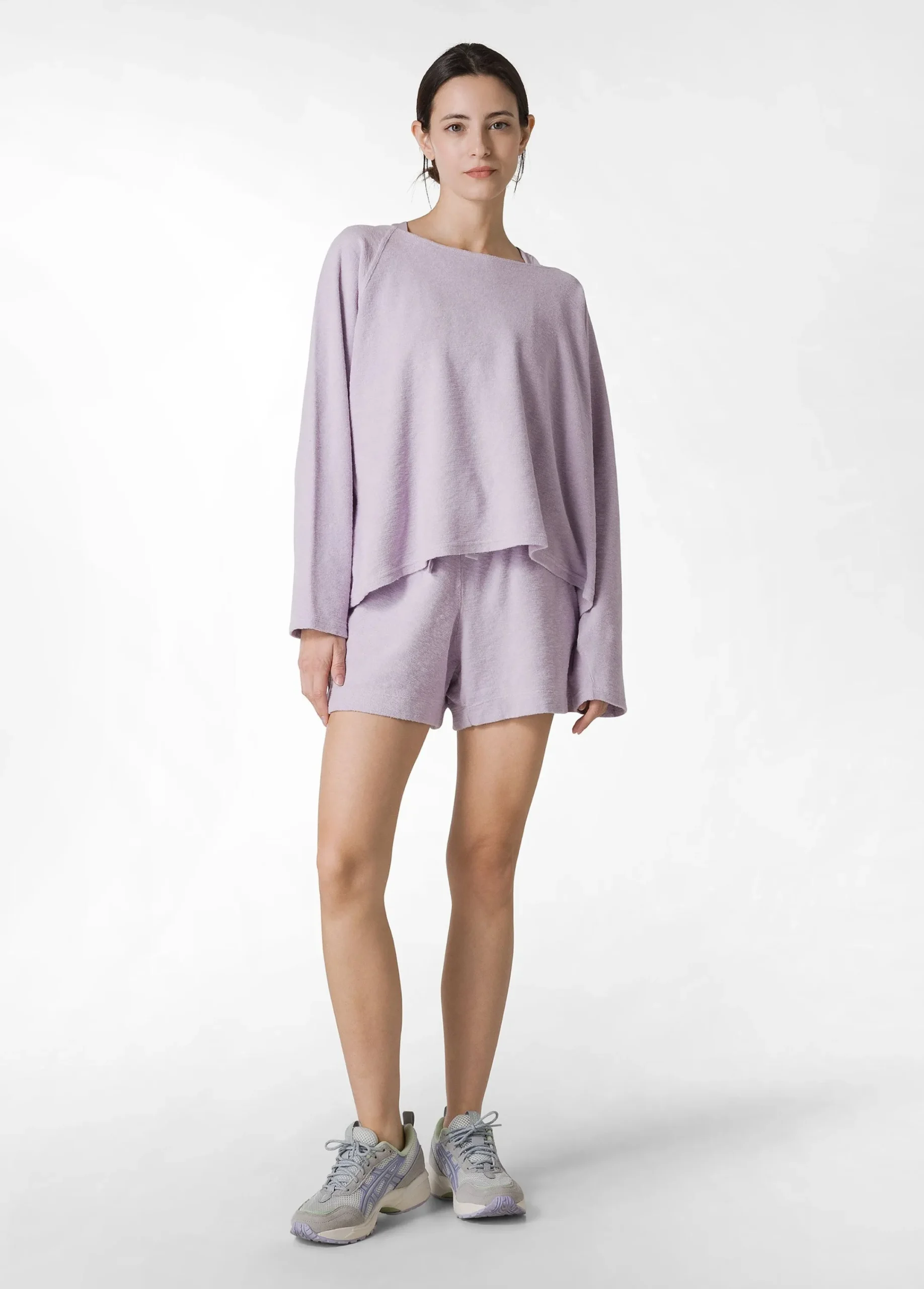 Flash Sale Felpa Over In Spugna Viola Donna Felpe & Maglieria
