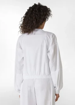 Flash Sale Giacca Bomber In Popeline Bianco Donna Giacche E Giubbotti