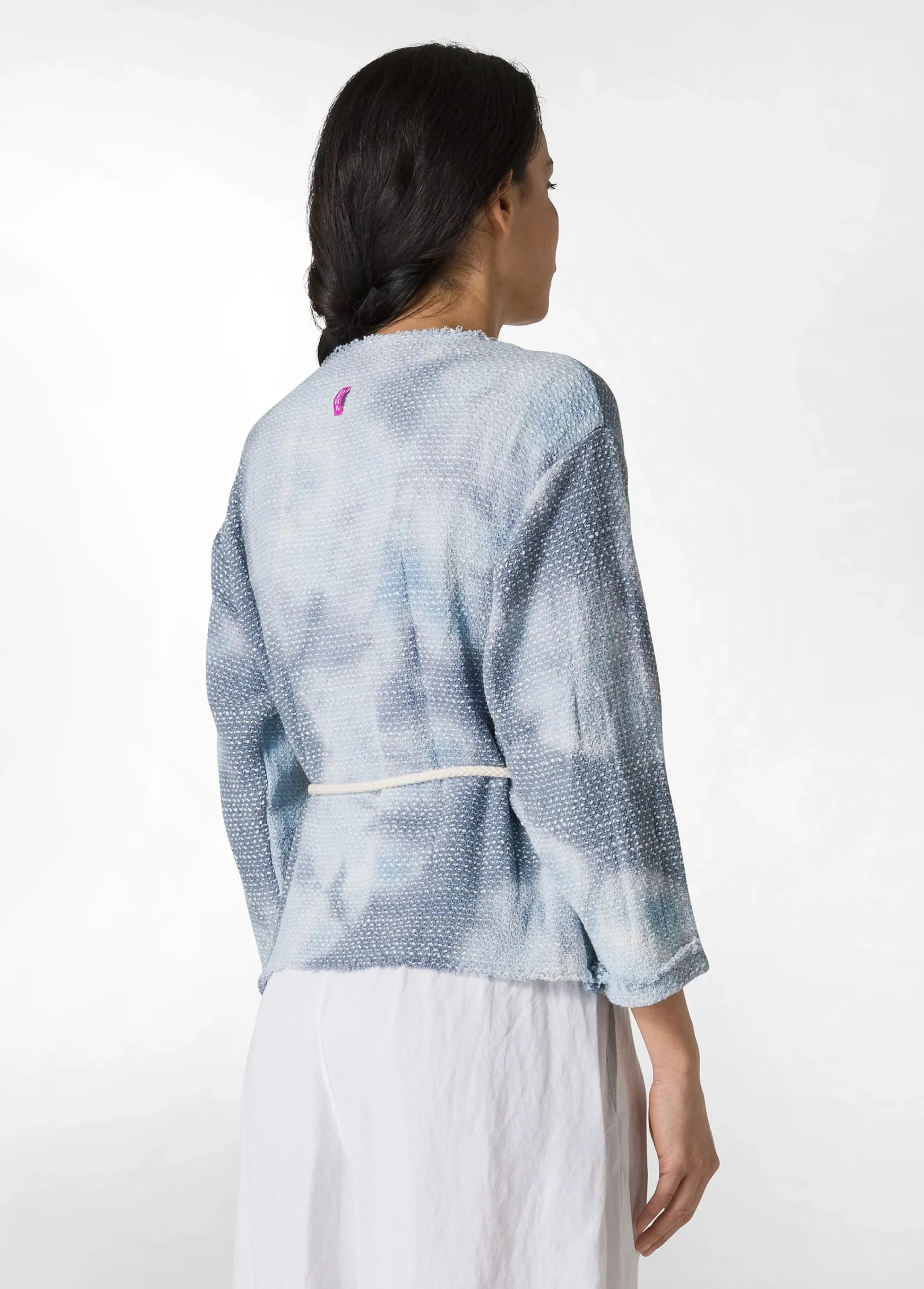 Flash Sale Giacca In Tweed Effetto Batik Blu Donna Giacche E Giubbotti