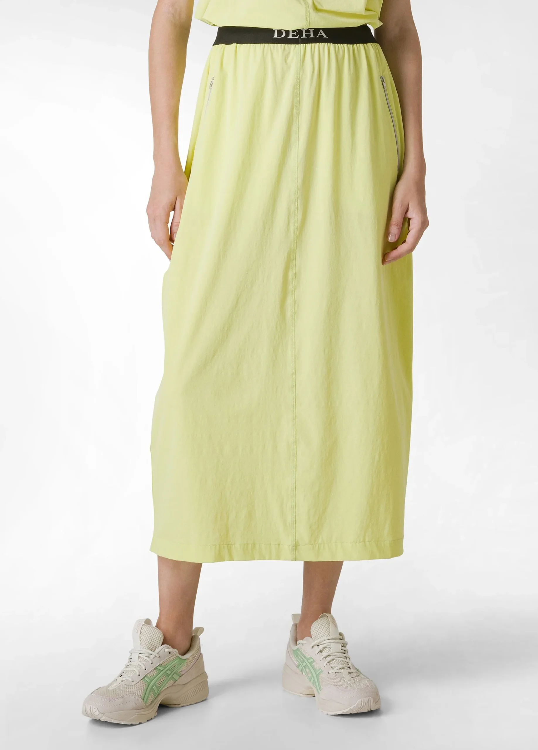 Cheap Gonna In Nylon Con Logo Giallo Donna Vestiti, Gonne E Tute