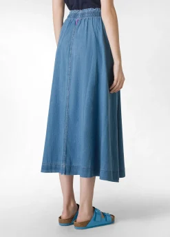 Outlet Gonna Lunga In Denim Lyocell Blu Donna Vestiti, Gonne E Tute