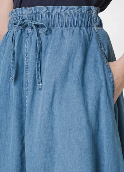 Outlet Gonna Lunga In Denim Lyocell Blu Donna Vestiti, Gonne E Tute