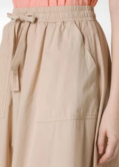 Online Gonna Lunga In Popeline Beige Donna Vestiti, Gonne E Tute