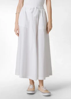 Best Gonna Lunga In Popeline Bianco Donna Vestiti, Gonne E Tute