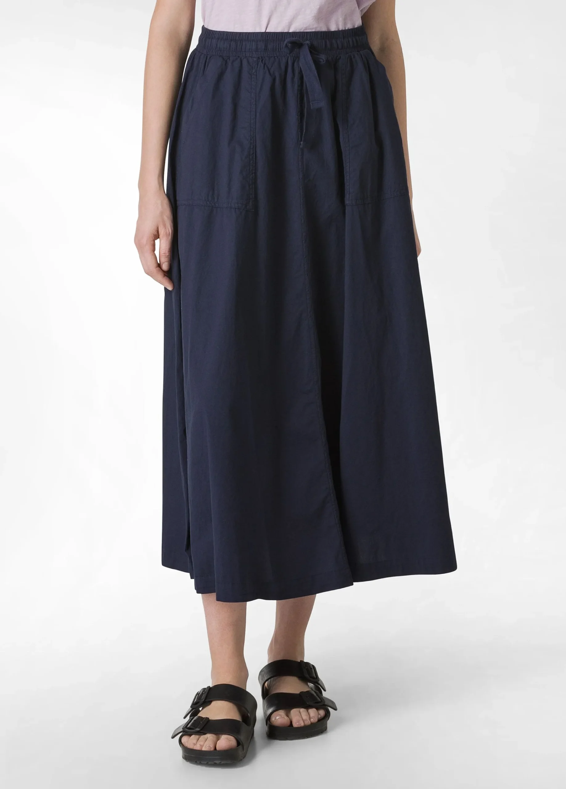 Outlet Gonna Lunga In Popeline Blu Donna Vestiti, Gonne E Tute