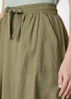 Outlet Gonna Lunga In Popeline Verde Donna Vestiti, Gonne E Tute