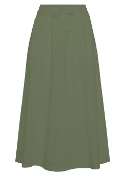 Outlet Gonna Lunga In Popeline Verde Donna Vestiti, Gonne E Tute