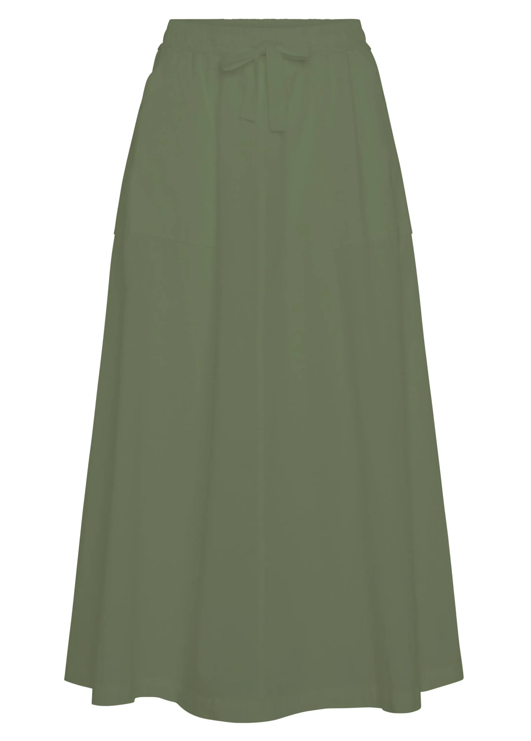 Outlet Gonna Lunga In Popeline Verde Donna Vestiti, Gonne E Tute