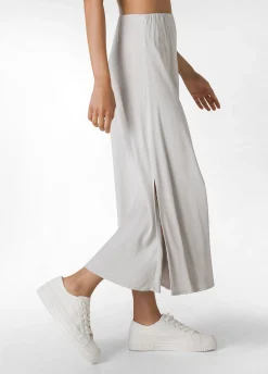 Shop Gonna Lunga In Raso Grigio Donna Vestiti, Gonne E Tute