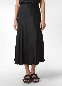 Hot Gonna Lunga In Raso Nero Donna Vestiti, Gonne E Tute