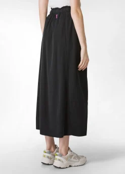 Outlet Gonna Lunga In Twill Tencel Nero Donna Vestiti, Gonne E Tute