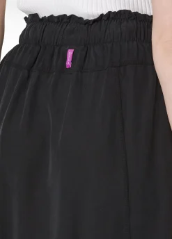 Outlet Gonna Lunga In Twill Tencel Nero Donna Vestiti, Gonne E Tute