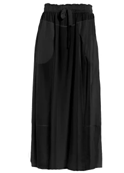 Outlet Gonna Lunga In Twill Tencel Nero Donna Vestiti, Gonne E Tute
