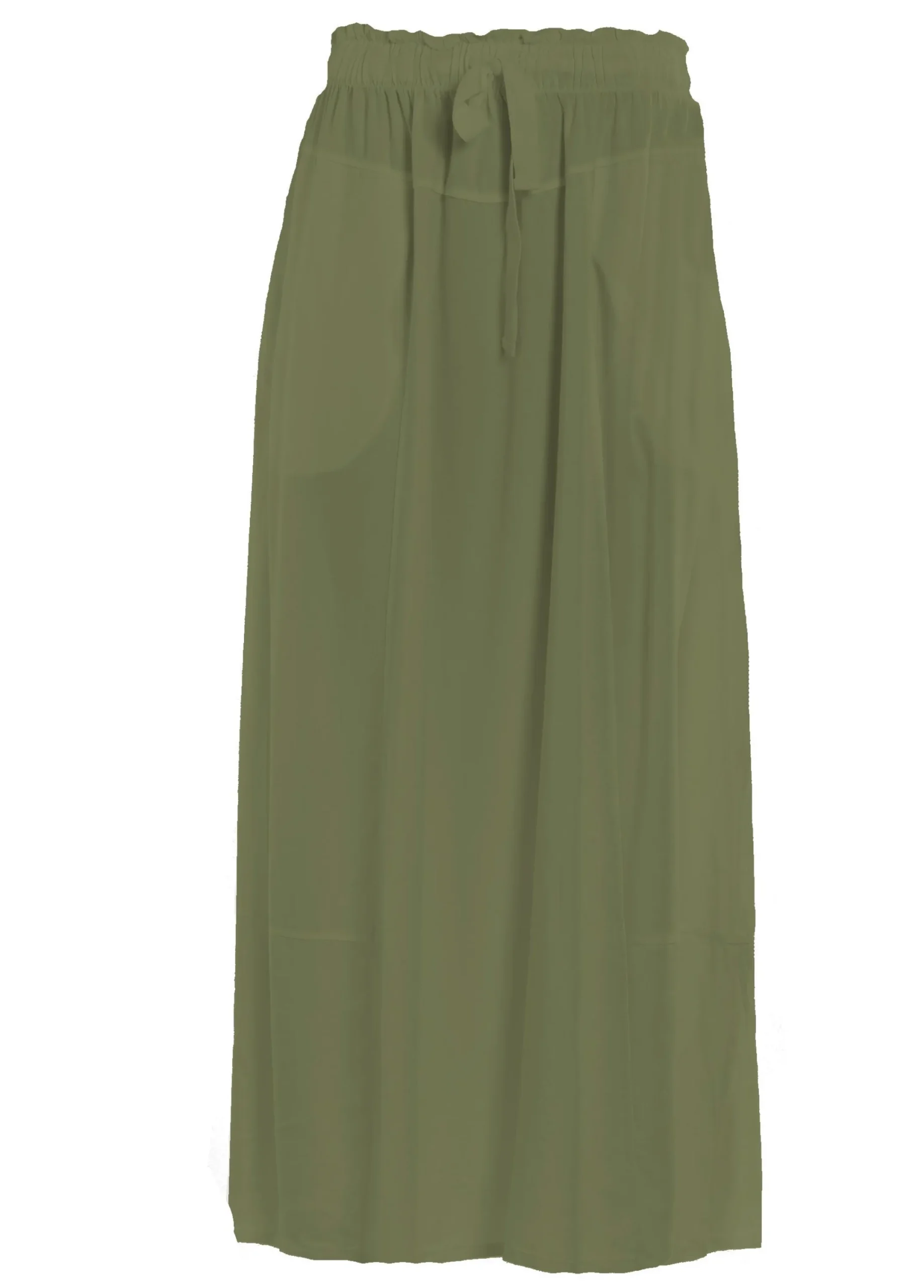 Discount Gonna Lunga In Twill Tencel Verde Donna Vestiti, Gonne E Tute