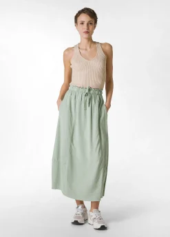 Sale Gonna Lunga In Twill Tencel Verde Donna Vestiti, Gonne E Tute