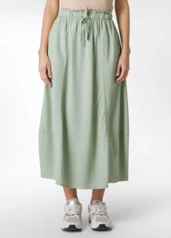 Sale Gonna Lunga In Twill Tencel Verde Donna Vestiti, Gonne E Tute
