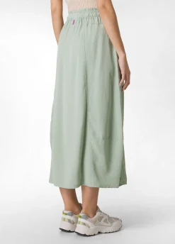 Sale Gonna Lunga In Twill Tencel Verde Donna Vestiti, Gonne E Tute