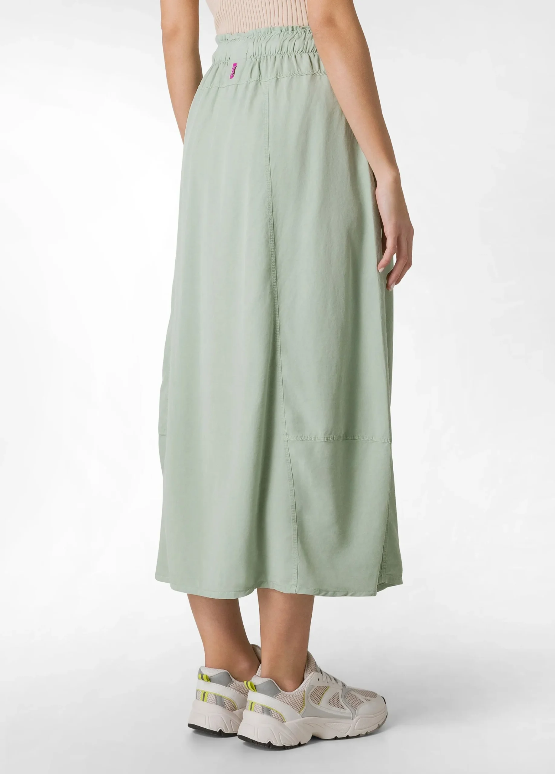 Sale Gonna Lunga In Twill Tencel Verde Donna Vestiti, Gonne E Tute