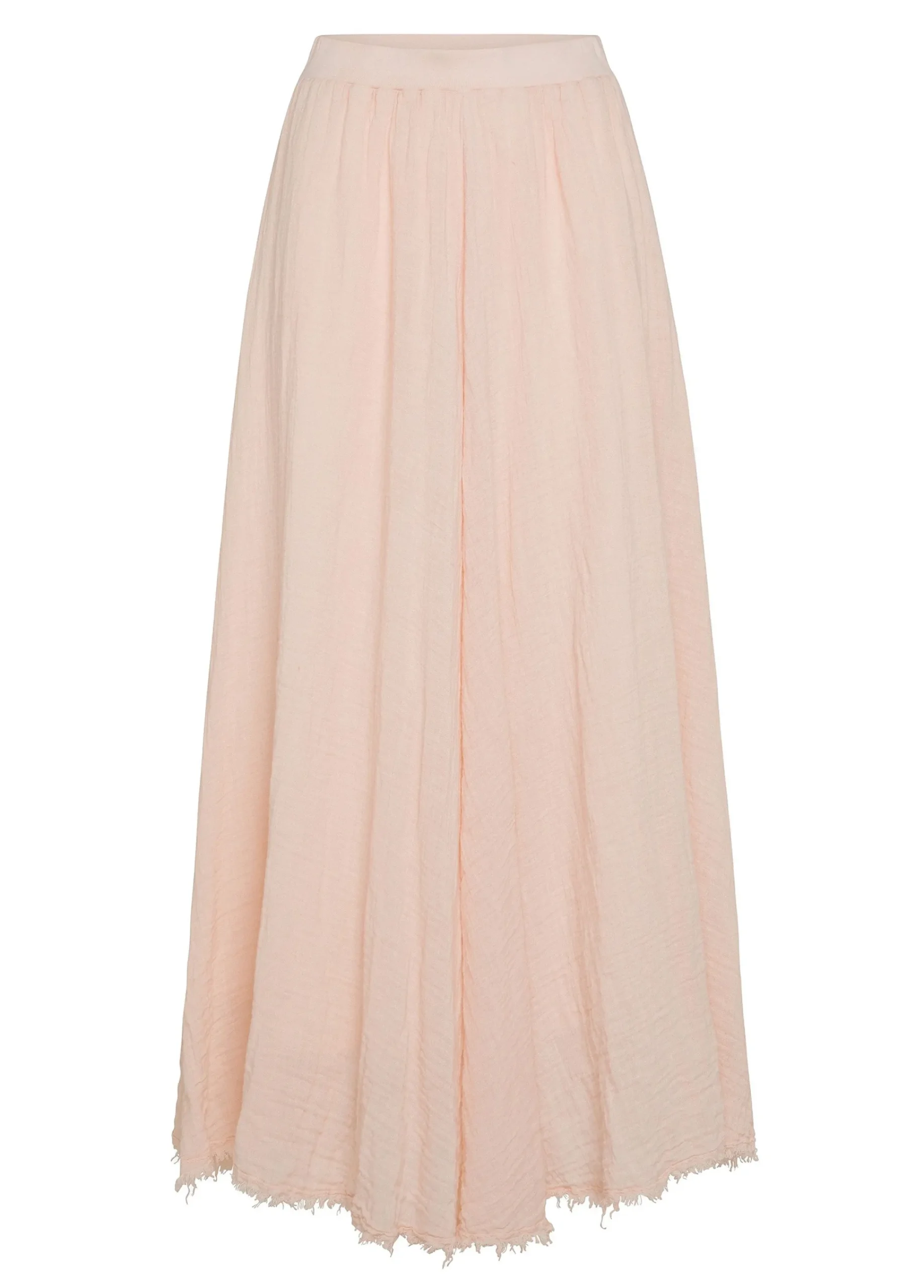 Outlet Gonna Sfrangiata In Lino Rosa Donna Vestiti, Gonne E Tute
